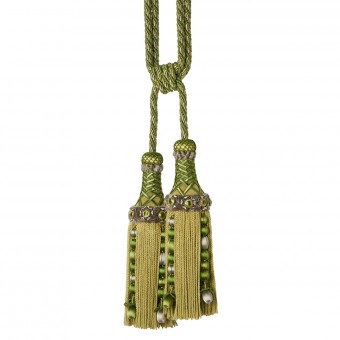 Zugband Palais Royal beaded two tassels Argent Houlès