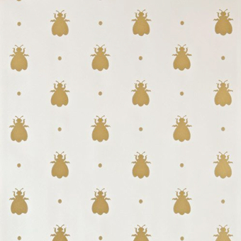 Bumble Bee Wallpaper Blue ground Farrow and Ball