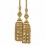 Vendôme beaded two tassels tieback Houlès Ocre 35476-9130