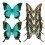 Panoramatapete Butterflies Mix 4 Curious Collections Bleu turquoise CC-butterflies-mix-4