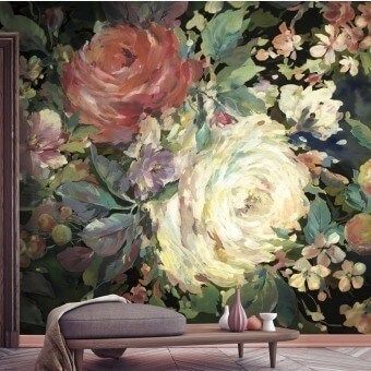 Panneau Impressionist Floral Grey/Neutral York Wallcoverings