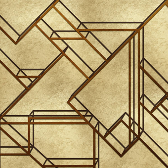 Papier peint panoramique L-Geometrics Metallics Gold Coordonné