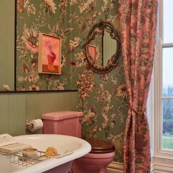 Tissu Flora Fantasia Jacquard Pink House of Hackney
