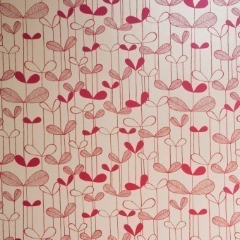 Saplings Wallpaper Cream/Pink MissPrint