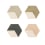 Carreau ciment Hex Thirds Popham design Mix Celadon, Cypres, Lichen, Pale Coral H1-007-CW1