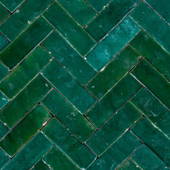 Solid Bejmat Tile Emerald green Marrakech Design