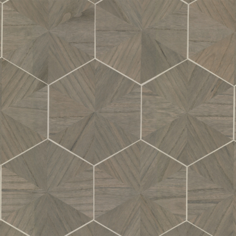 Hexagram Wood Veneer Wall Covering