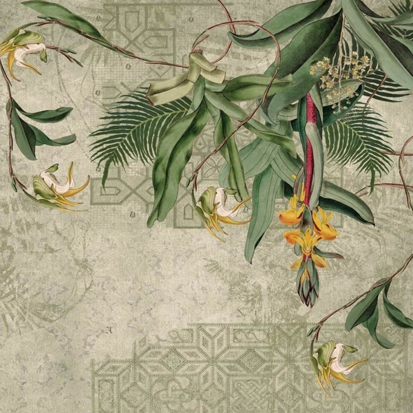 Set de 3 Affiches 50 x 70 Vert Tropical Plante Feuilles Toile Art