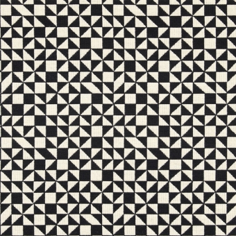 Tissu Checker Split Black White Maharam
