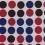 Circles Fabric Maharam Crimson and Ultramarine 466475-002