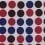 Tissu Circles Maharam Crimson and Ultramarine 466475-002