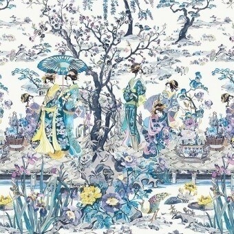 Japanese Garden Wallpaper Ochre/Mustard Osborne and Little