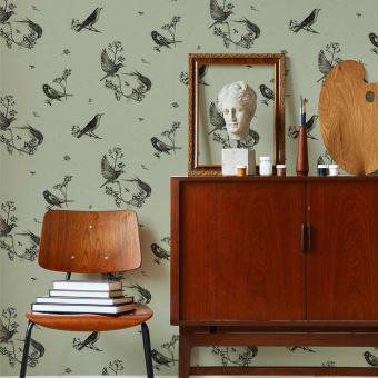 Sweet Birds Wallpaper Matcha Coordonné