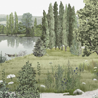 Papier peint panoramique Campagne Naturel 150x330 cm - 3 lés - côté gauche Isidore Leroy