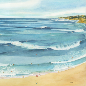Papier peint panoramique Surf Guéthary 150x330 cm - 3 lés - côté gauche Isidore Leroy