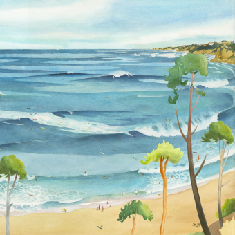 Papier peint panoramique Surf Landes 150x330 cm - 3 lés - côté gauche Isidore Leroy