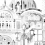 Papeles pintados panorámico Venezia Code Black White B9701 intissé