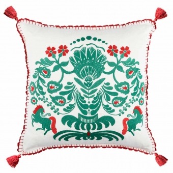 Coussin Horse Parade Embroidered Linen