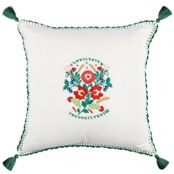 Coussin Transylvanian Florilegium Embroidered Linen
