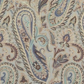 Hoxley Fabric Teal Mulberry