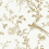 Papier peint Bird And Blossom Chinoserie York Wallcoverings White/Gold KT2174