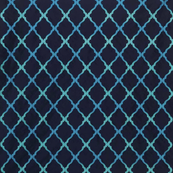 Jali Trellis Embroidered Embroidered Fabric Blue Matthew Williamson