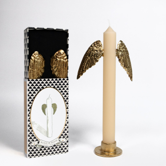 Wings Candle Holder and Candle Jewel Doré Boncoeurs