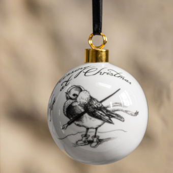 Missing You At Christmas Bauble black-and-white Rory Dobner