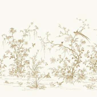Flowering Vine Chino Panel White York Wallcoverings