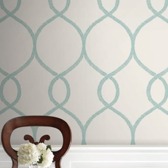 Laurel Leaf Ogee Wallpaper