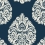 Teardrop Damask Wallpaper York Wallcoverings Navy KT2143