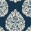 Teardrop Damask Wallpaper York Wallcoverings Navy KT2143