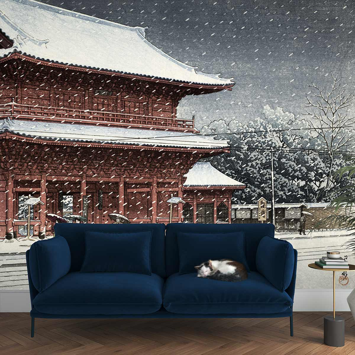 藤田嗣治、「Paysage de banlieue sous la neige」 絵画