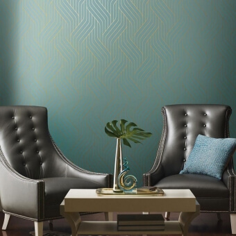 Tapete Ebb and Flow Blue/Gold York Wallcoverings