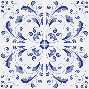 Carreau Crestarella Bianco, Blu, Azzurro Francesco De Maio