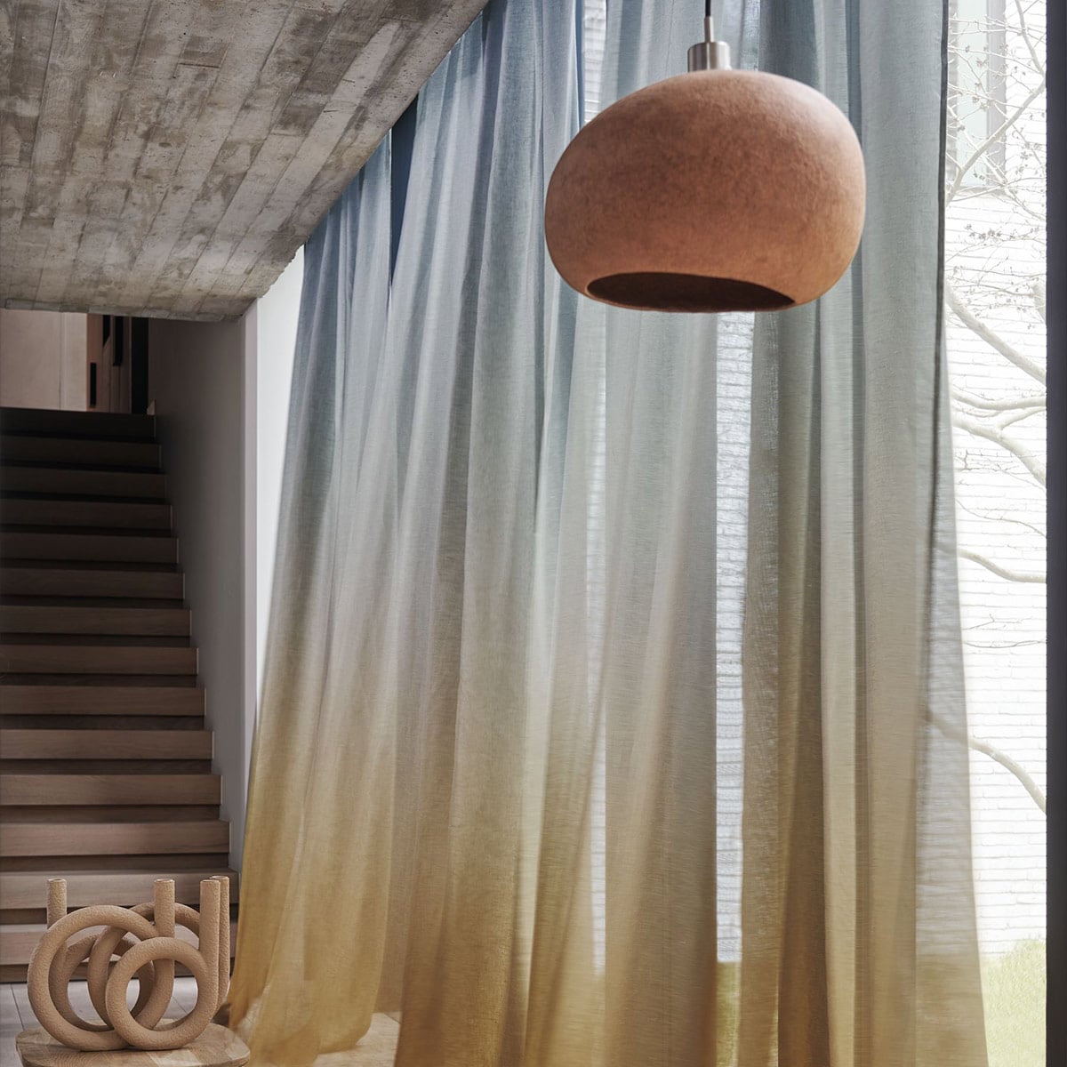 :*)様 Maison celon sheer nuance gathered Winona White Sheer - Casamance