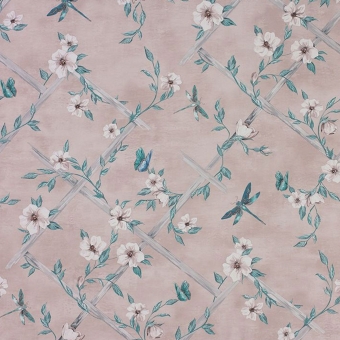 Rosanna Trellis Wallpaper Blush/Jade/White Matthew Williamson