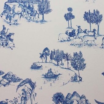 Zanskar Wallpaper Blue/White Matthew Williamson