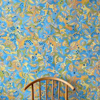 Harmonie d'Eté Wallpaper Blue Claire de Quénetain
