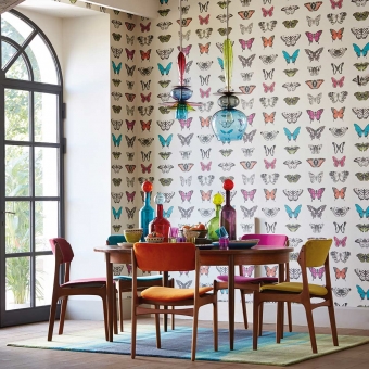 Papier peint Papilio Flamingo/Papaya/Olive Harlequin