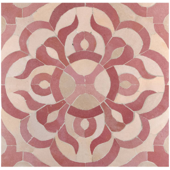 Mosaik Zahra Moutarde. Rouge Medaillon De Tegel