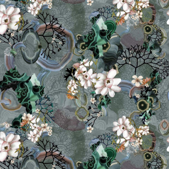 Algae Bloom Fabric Graphite Christian Lacroix