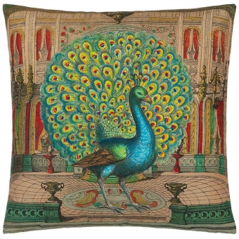 Coussin Peacock Emerald Émeraude John Derian