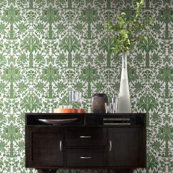 Palmetto Palm Damask Wallpaper