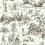 Bucolic Toile Wallpaper Coordonné Khaki A00036