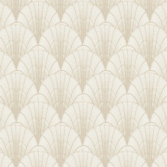 Scalloped Pearls Wallpaper White/Gold York Wallcoverings