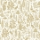 Papel pintado Menagerie Toile Rifle Paper Co. White & Metallic Gold RP7371