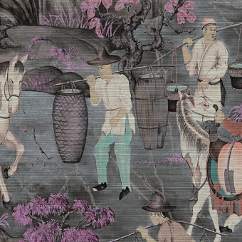 Toile de Tibet Wallpaper Moss Arte