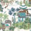 Papel pintado Mystic Garden Thibaut Blue and Green T20820