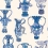 Papier peint Khulu Vases Cole and Son Bleu/Crème 109/12059